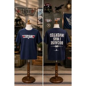 Top Gun Maverick Became I Was Inverted Tee Navy Adult Size L